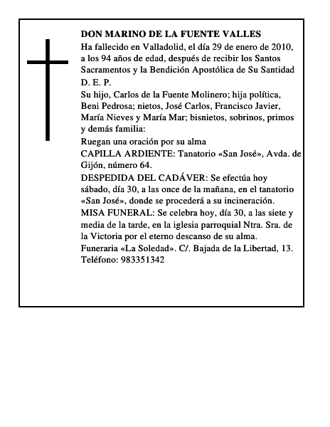 Don Marino de la Fuente Valles
