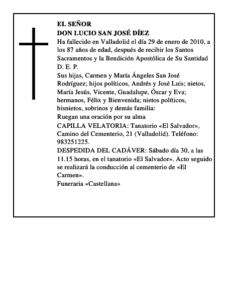 Don Lucio San José Díez