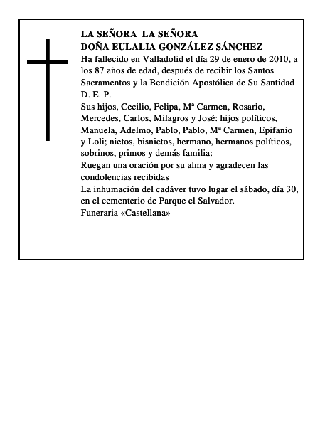 Doña Eulalia González Sánchez