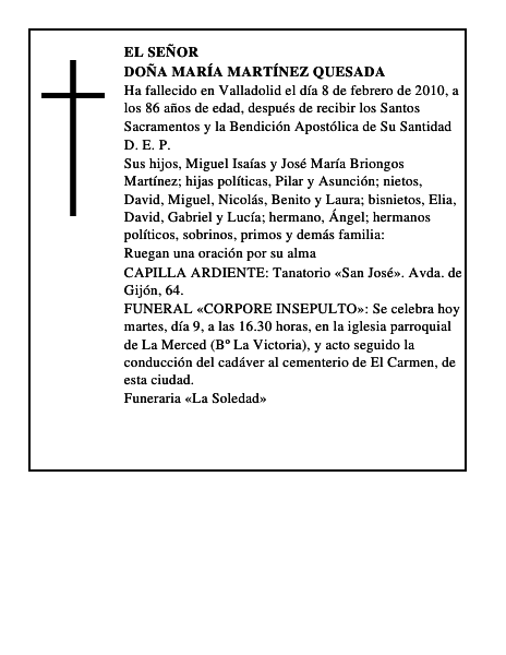 Doña María Martínez Quesada