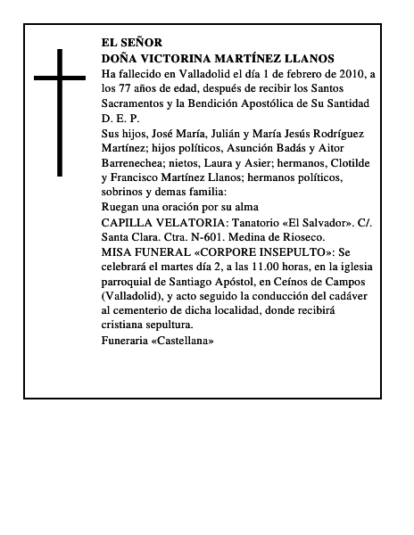 Doña Victorina Martínez Llanos