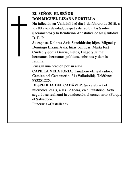 Don Miguel Lizana Portilla