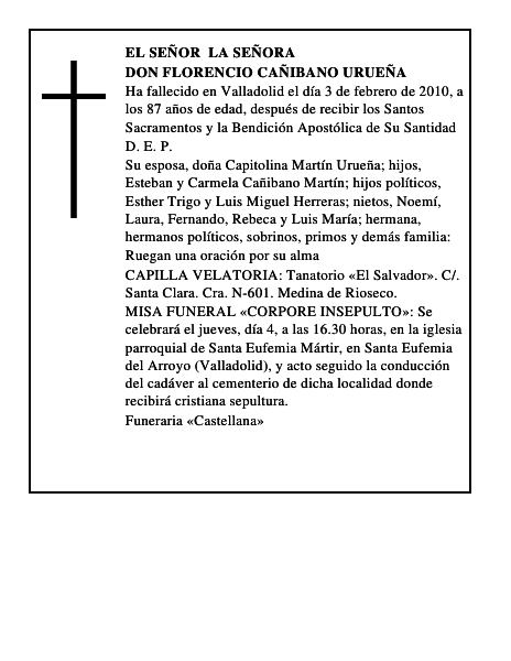 Don Florencio Cañibano Urueña