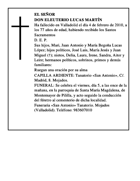 Don Eleuterio Lucas Martín