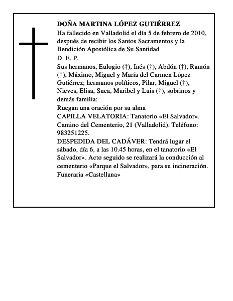 Doña Martina López Gutiérrez