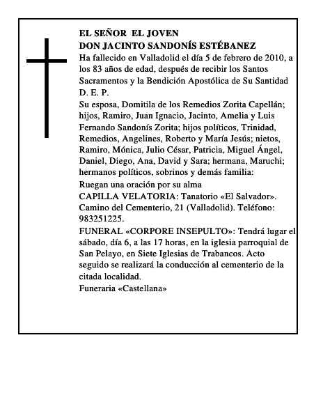 Don Jacinto Sandonís Estébanez