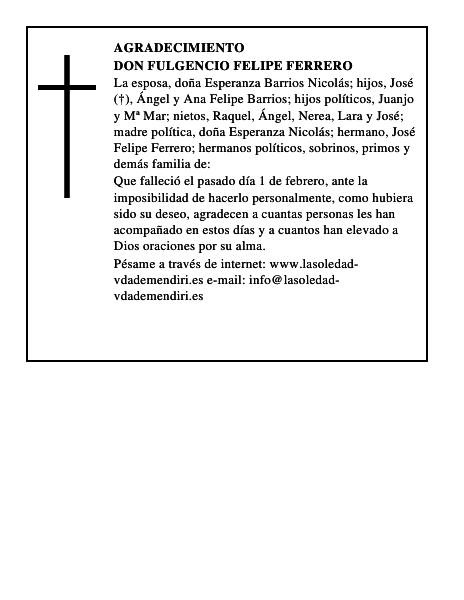 Don Fulgencio Felipe Ferrero