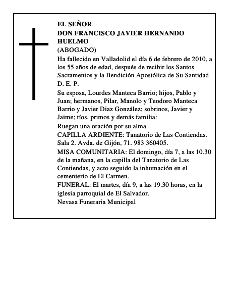 Don Francisco Javier Hernando Huelmo