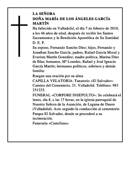 Doña María de los Ángeles García Martín