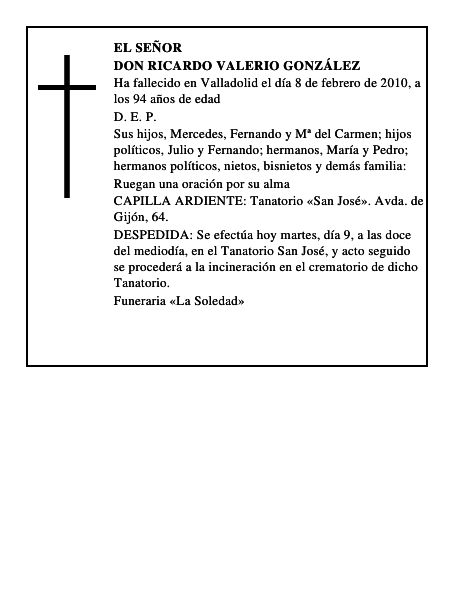 Don Ricardo Valerio González