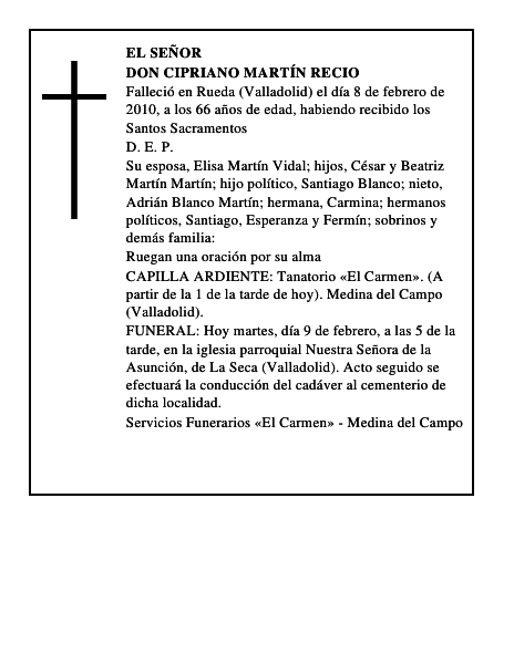 Don Cipriano Martín Recio