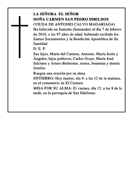 Doña Carmen San Pedro Dibildos