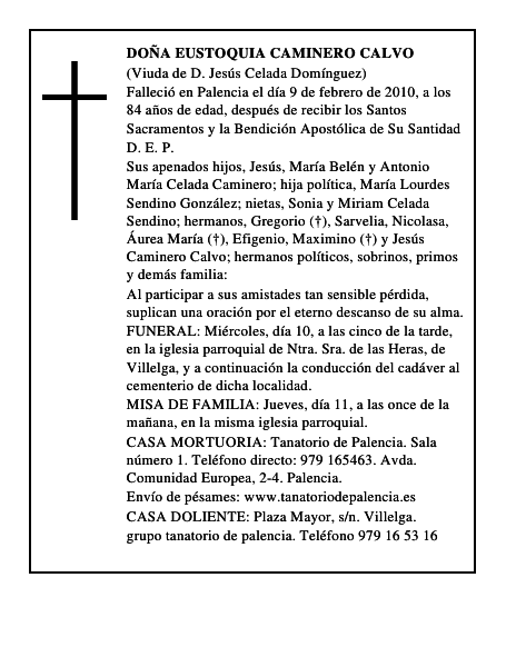 Doña Eustoquia Caminero Calvo