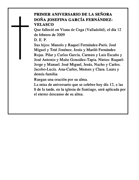 Doña Josefina García Fernández-Velasco