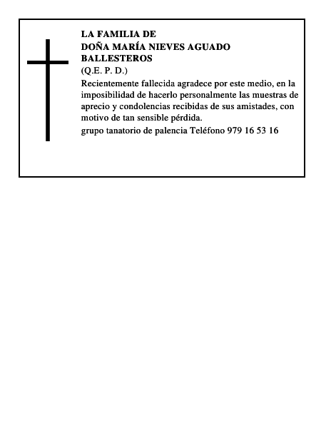 Doña María Nieves Aguado Ballesteros