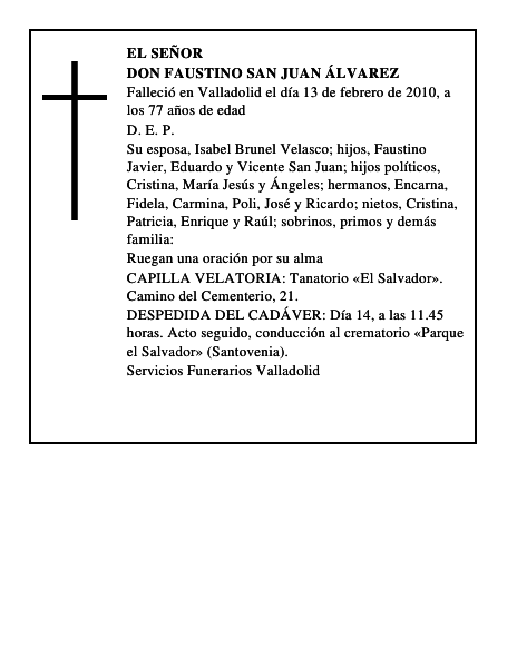 Don Faustino San Juan Álvarez