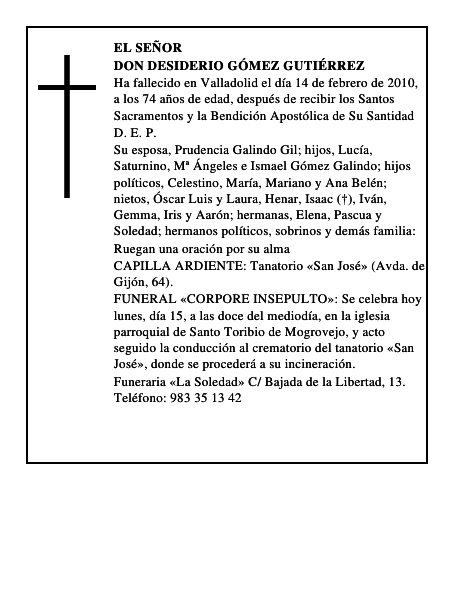 Don Desiderio Gómez Gutiérrez