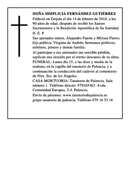 Doña Simplicia Fernández Gutiérrez