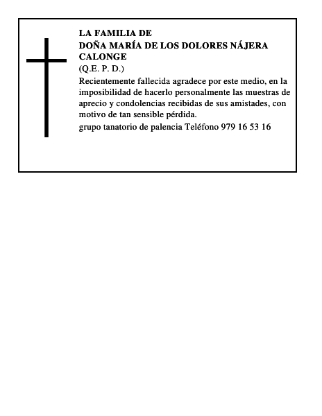 Doña María de los Dolores Nájera Calonge