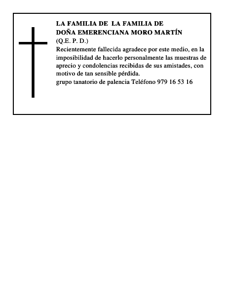 Doña Emerenciana Moro Martín