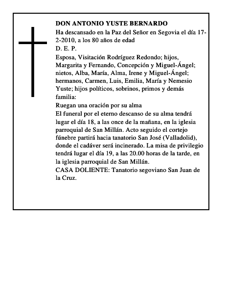 Don Antonio Yuste Bernardo