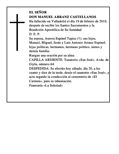 Don Manuel Arranz Castellanos