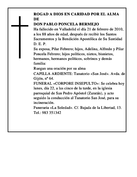 Don Pablo Poncela Bermejo