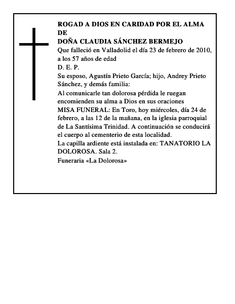 Doña Claudia Sánchez Bermejo