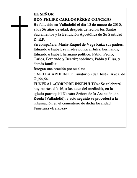 Don Felipe Carlos Pérez Concejo