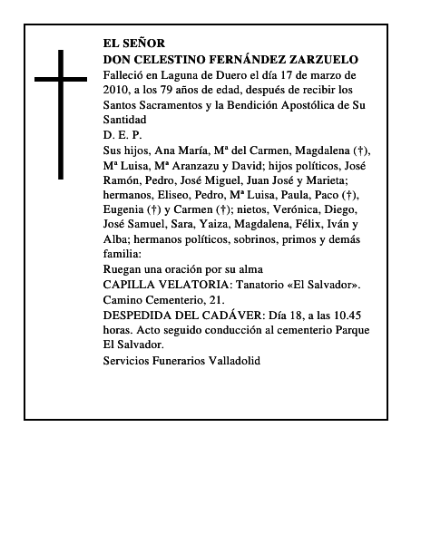 Don Celestino Fernández Zarzuelo