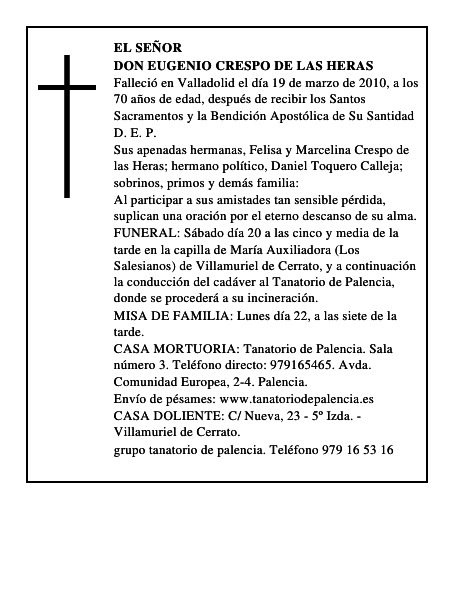 Don Eugenio Crespo de las Heras