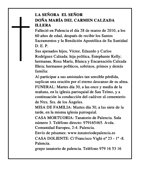 Doña María del Carmen Calzada Illera
