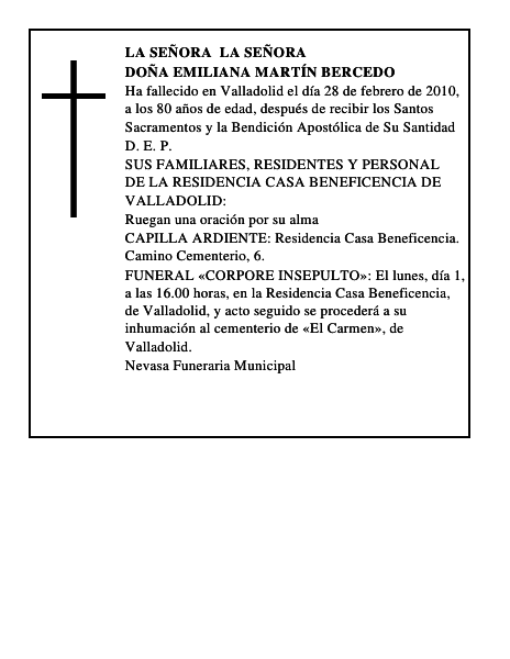 Doña Emiliana Martín Bercedo