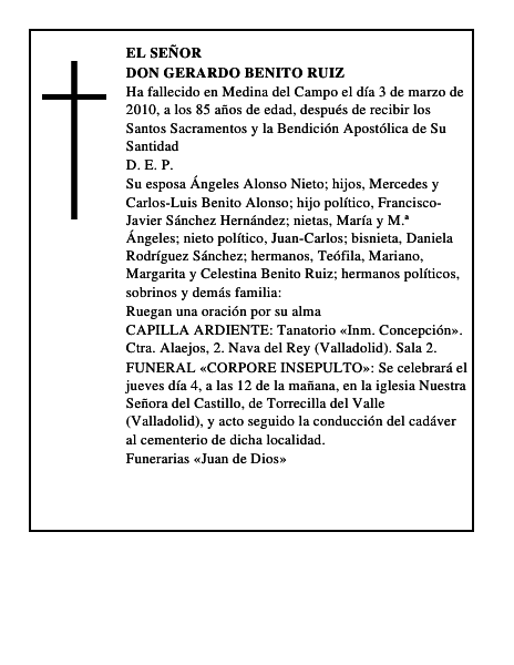 Don Gerardo Benito Ruiz