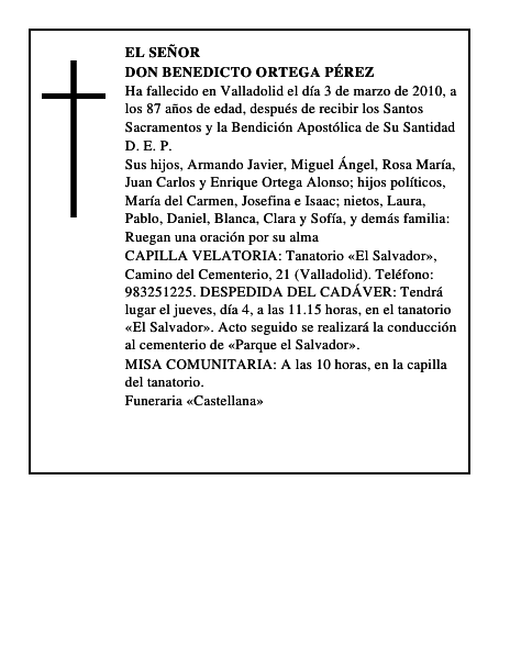 Don Benedicto Ortega Pérez