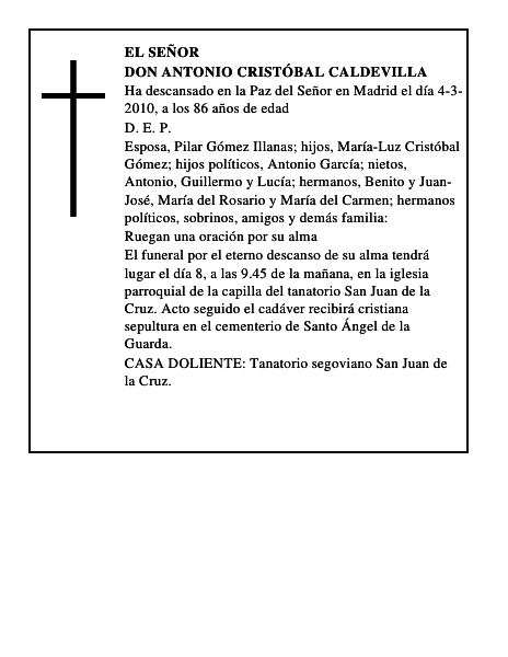 Don Antonio Cristóbal Caldevilla