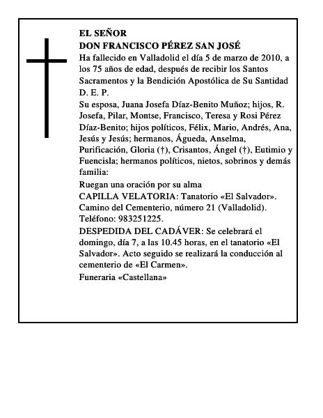 Don Francisco Pérez San José