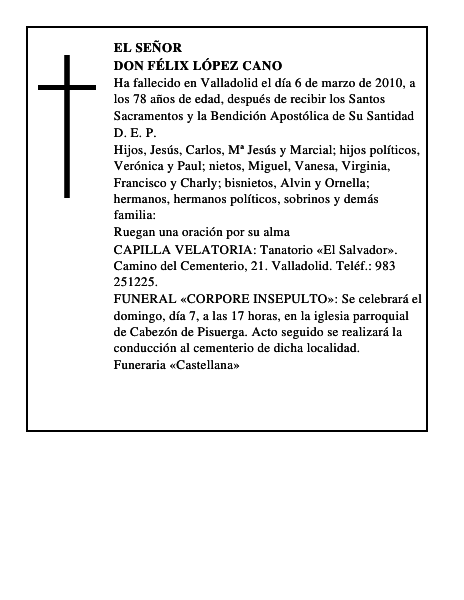 Don Félix López Cano