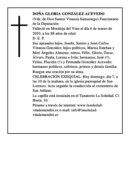 Doña Gloria González Acevedo