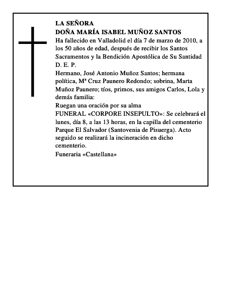 Doña María Isabel Muñoz Santos