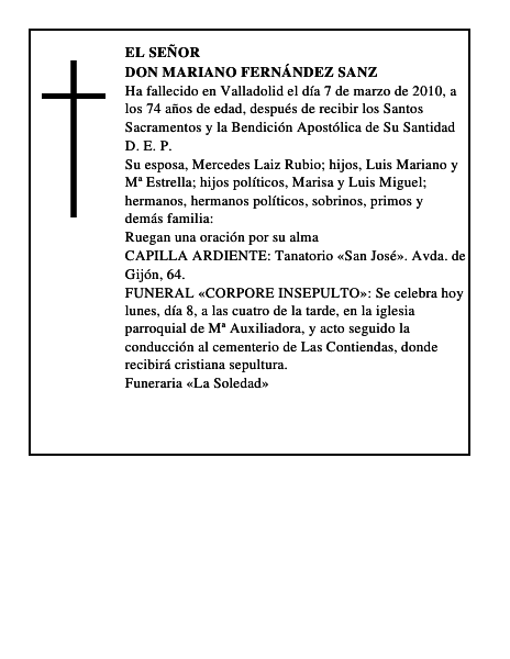 Don Mariano Fernández Sanz