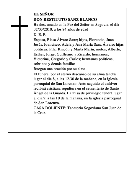 Don Restituto Sanz Blanco