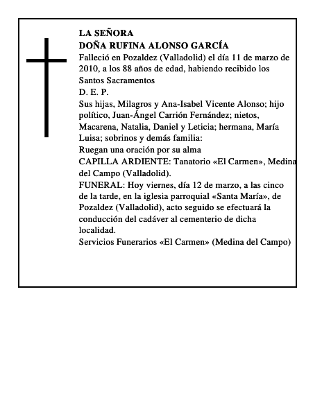 Doña Rufina Alonso García
