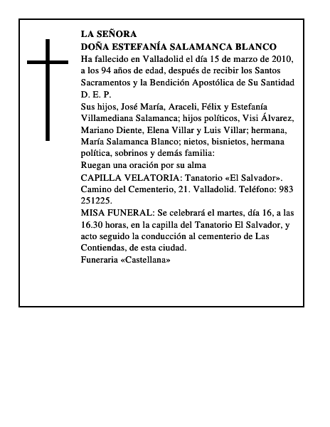 Doña Estefanía Salamanca Blanco