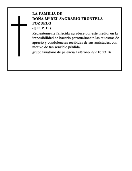 Doña Mª del Sagrario Frontela Pozuelo