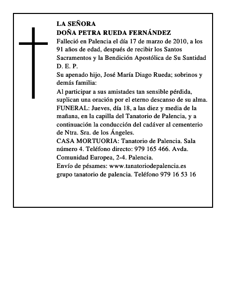Doña Petra Rueda Fernández