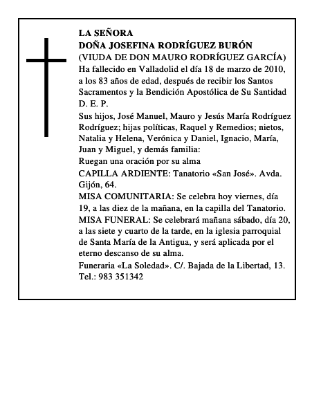 Doña Josefina Rodríguez Burón