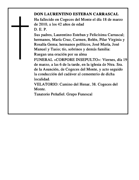 Don Laurentino Esteban Carrascal