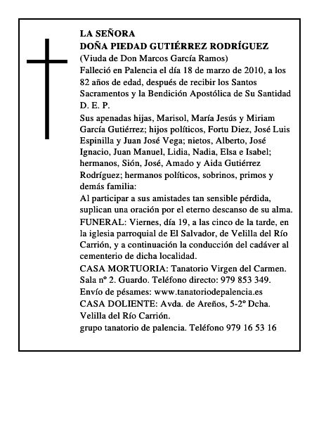 Doña Piedad Gutiérrez Rodríguez