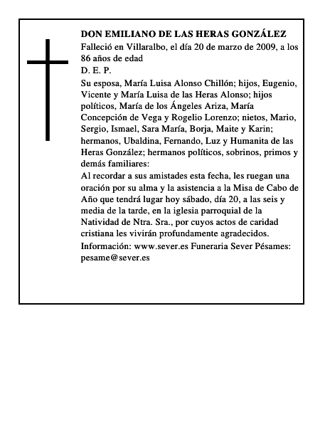 Don Emiliano de las Heras González